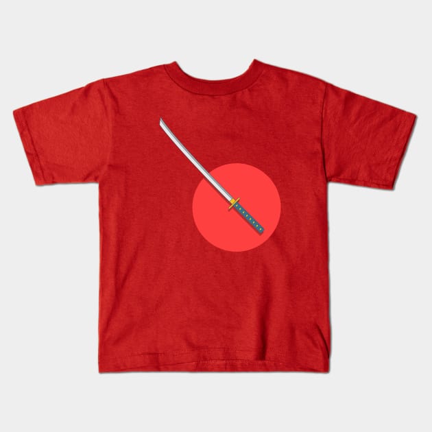 Katana Sword Kids T-Shirt by KH Studio